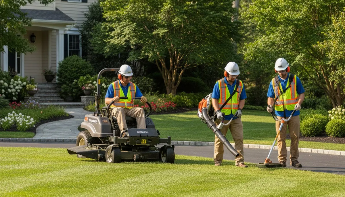Ogden, UT tree service crew providing lawn and tree care for local residential yards