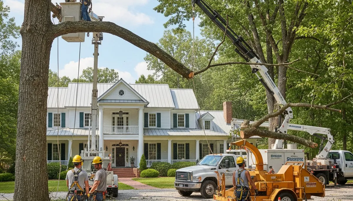 Tree service crew removing a tree in Ogden, UT for safe, professional tree removal